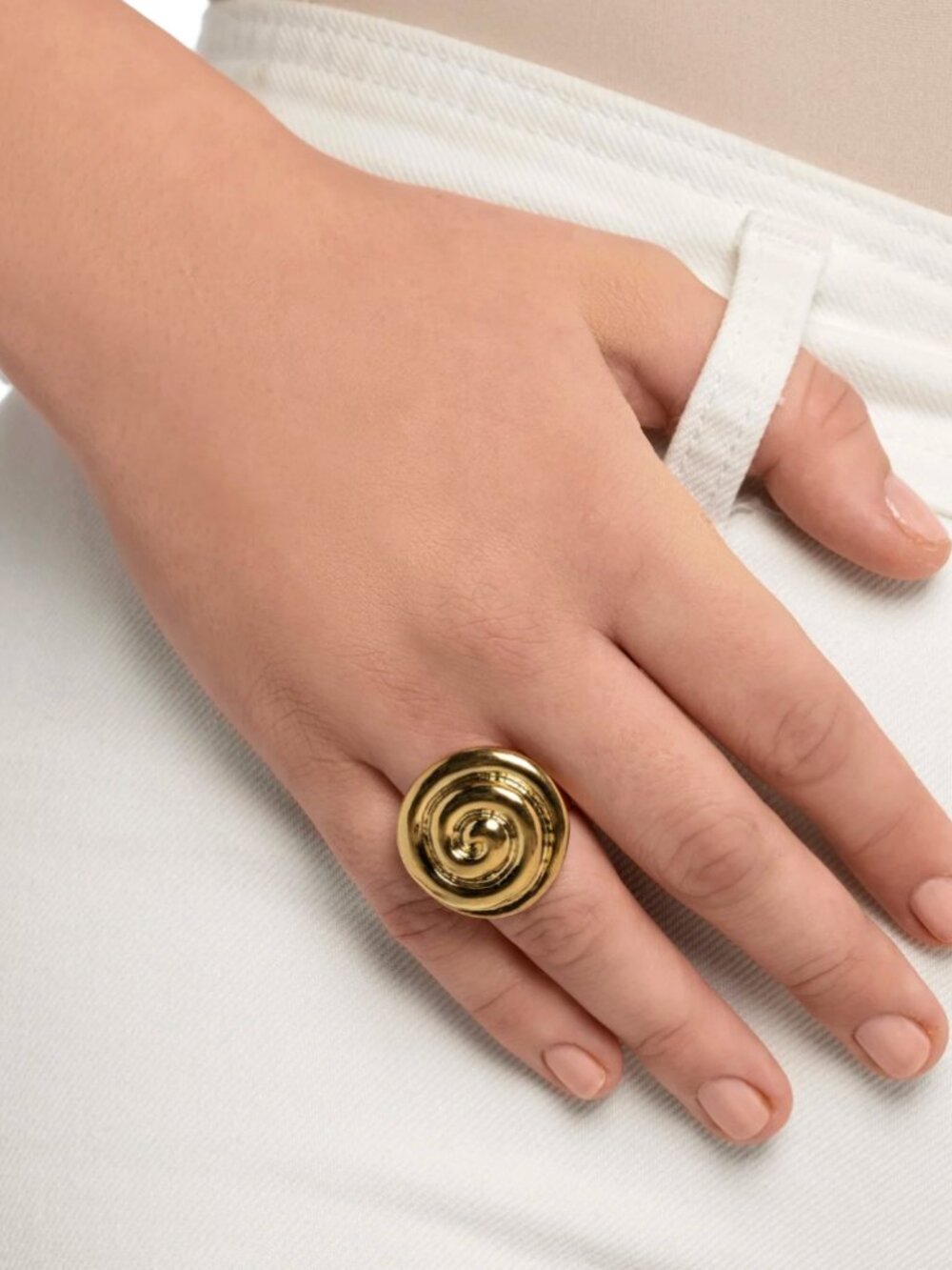 Spiral Gold Ring 24K Gold Plated NWOT